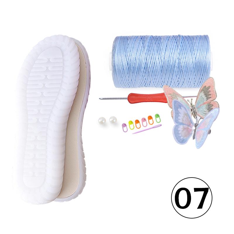 1 Set Hand-woven Hook Rubber Sole Bottom Anti-kick Hollow Line DIY Butterfly Summer Girls Sandals DIY Shoes Crocheted Material