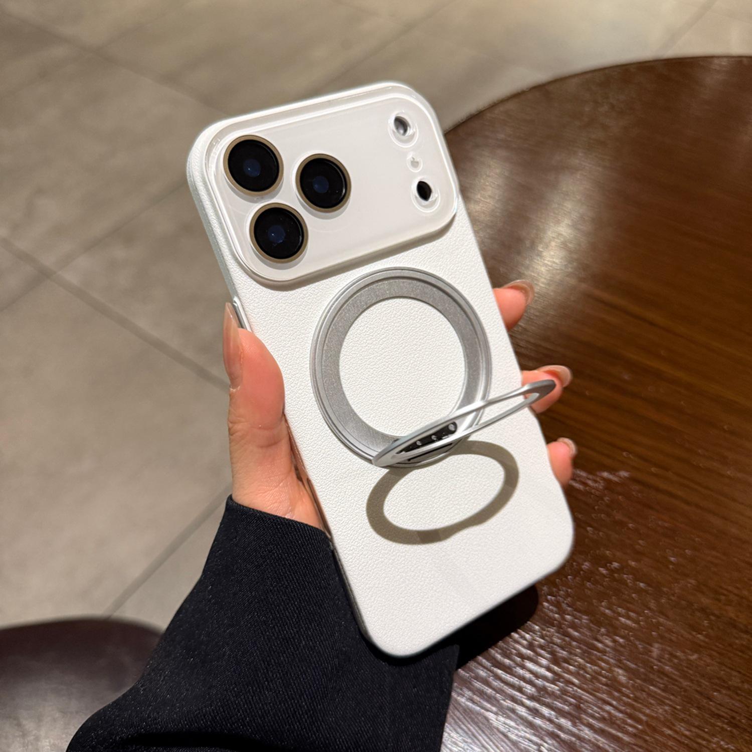 

Магнитный чехол-подставка с личи-текстурой 360° для iPhone 17 - Ударопрочный защитный чехол с полным покрытием для Apple. iPhone 15 Plus