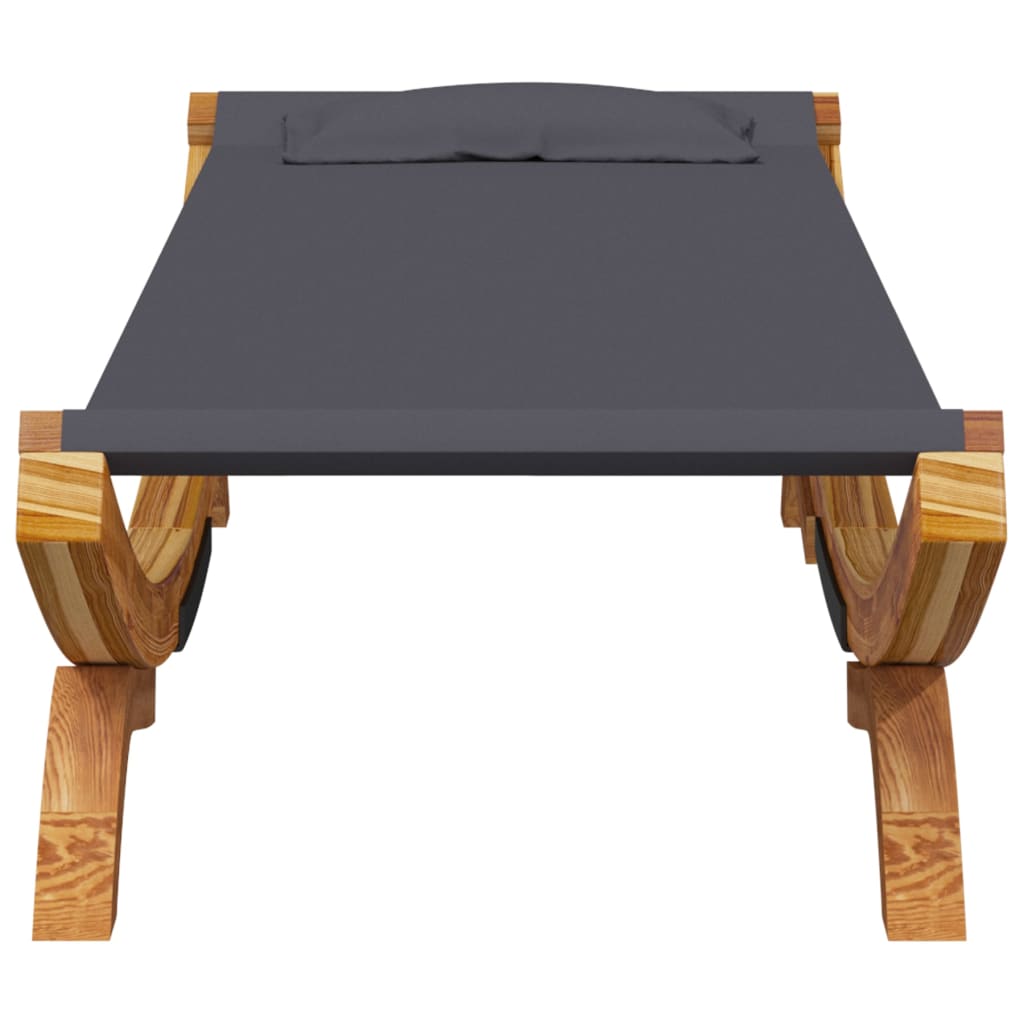 vidaXL Sonnenliege 100x188,5x44 cm Bugholz Massiv Anthrazit