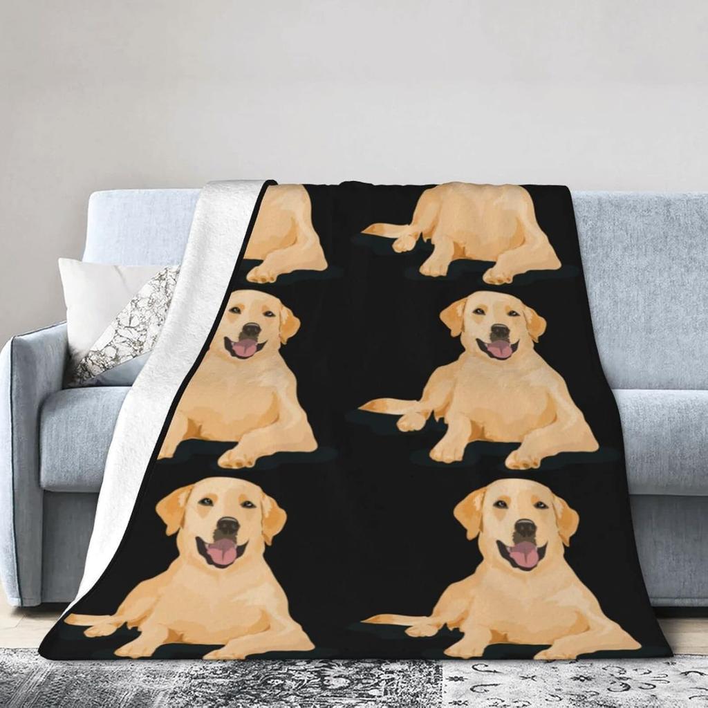 Golden Retriever Blanket Cute Dog Pattern Design Soft Fleece Throw Pet Lover Gift for Dog Owners Home Decor Cozy Bedding