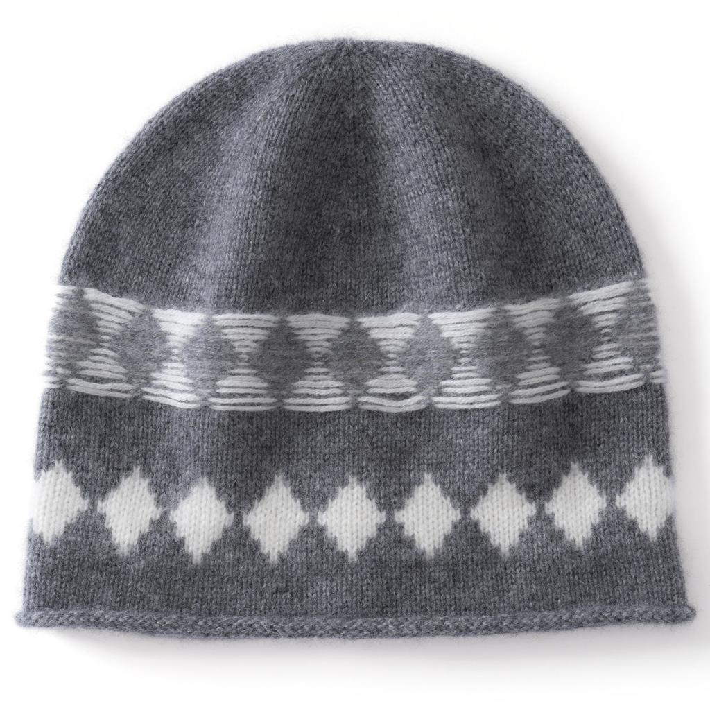 Cashmere hat women's autumn and winter outdoor warm and cold-proof bag head ear protection hat color matching versatile knitted wool hat