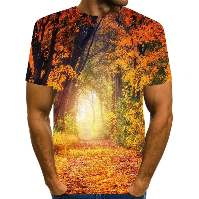 Fashion Summer New Optical Illusion Pattern Men's T-shirt Street Hip Hop Harajuku Round Neck Plus Size Short Sleeve