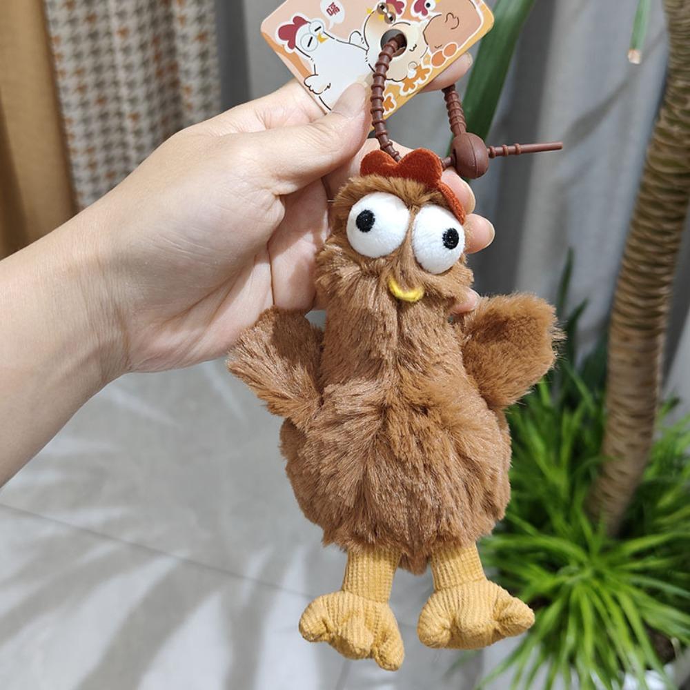 

Latest Cute 12Cm Plush Keychain High Quality Squeaky Layer Chicken Plush Chicken Pendant Bag Charm Kids For Kids