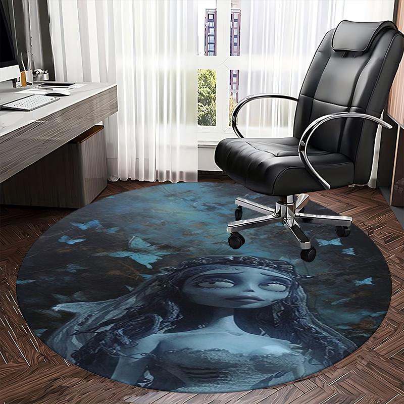 Corpse Bride Chair Mat - Round Carpet for Home Decor, Office Use, Bedroom, Living Room, Gift Idea0193b
