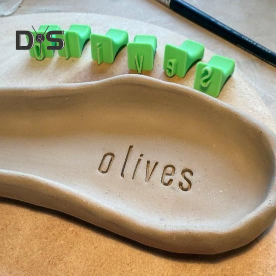 1 Set Clay Pottery Alphabet Stamp Uppercase Lowercase Letter Polymer Clay Silicone Stamp DIY Letter Number Symbol Mini Press Stamp