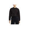 Jordan Contrast Stripe Crew Neck Pullover Long Sleeve Sweatshirt Women Tops Black DJ2624-010