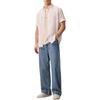 Calvin Klein Business Casual Commuter Minimalist Embroidered Cotton Linen Short Sleeve Shirt Men Shirts J317422-YAF