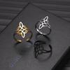 Vintage Witch Knot Adjustable Ring S-Shaped Cutout Celtic Totem Open Pinky Rings Trendy Y2K Punk Amulet Jewelry