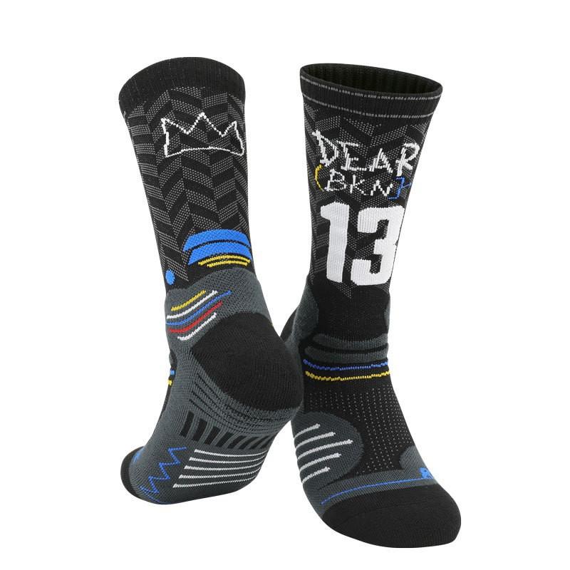 City Version Fans Basketball Socks Actual Combat Towel Bottom Elite Socks Summer Thickened High-Top Medium Tube Socks Men'S Sports Socks