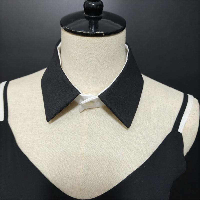Elegant Blouse Choker Collar for Women with Soft Breathable Fabric Detachable False Lapel Collar Necklace Half Shirt