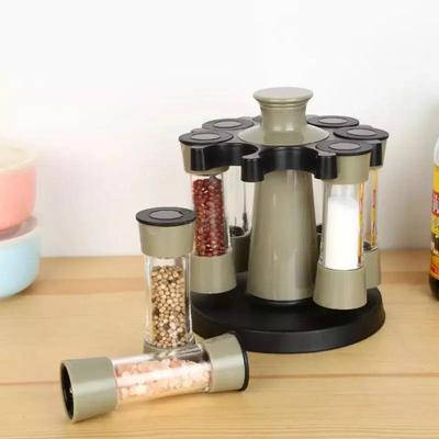 8 Bottles of Rotatable Seasoning Rack Kitchen Restaurant Supplies Seasoning Bottle Set Storage Box
