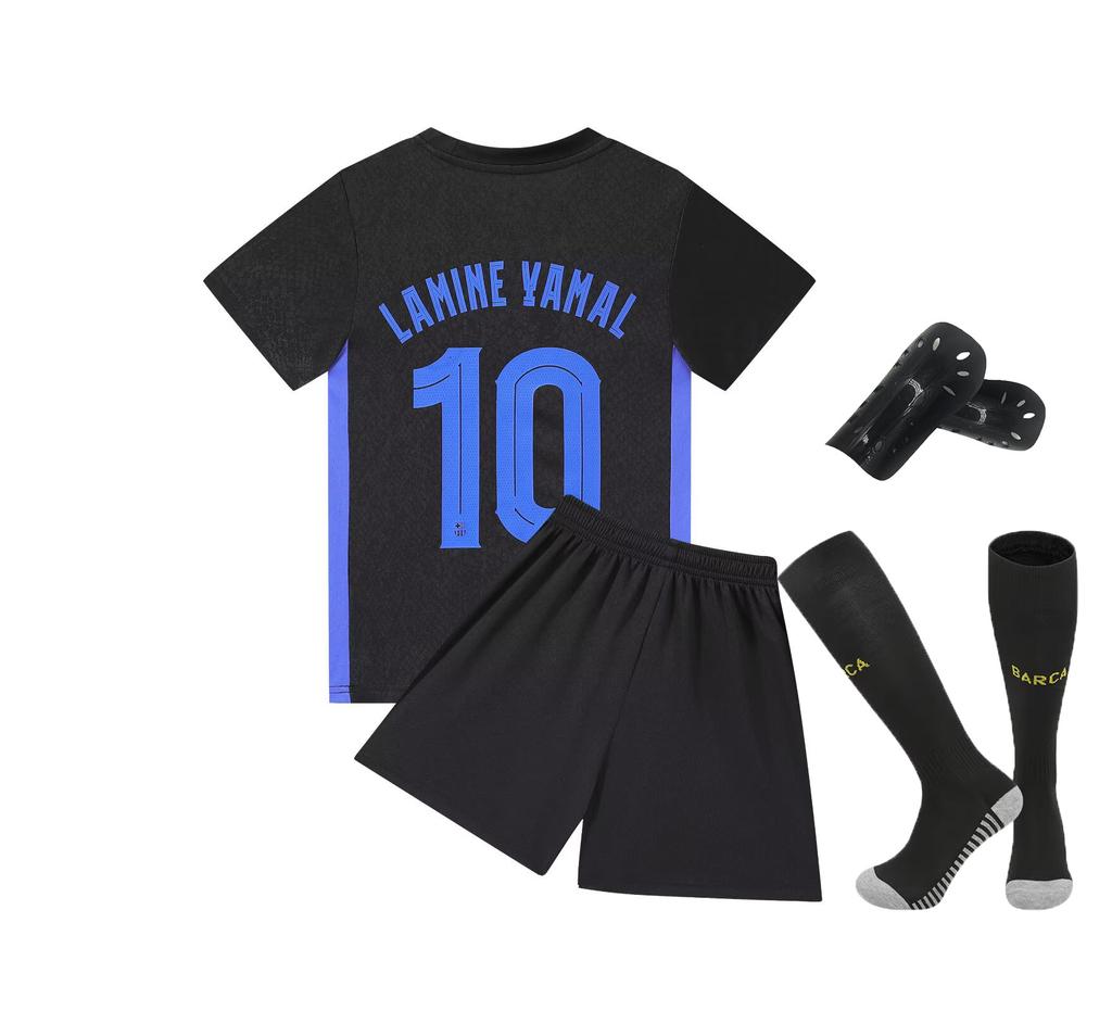 25--26 Bar S Black No. 10 Club Football Suit Children'S Suit Size 14-30 Size