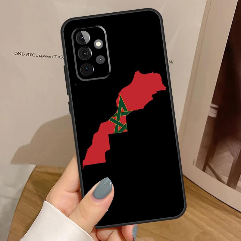 Morocco Map Flag Case For Samsung Galaxy A55 A35 A15 A54 A34 A14 A33 A53 A13 A23 A17 A06 A16 A56 A36 A32 A52
