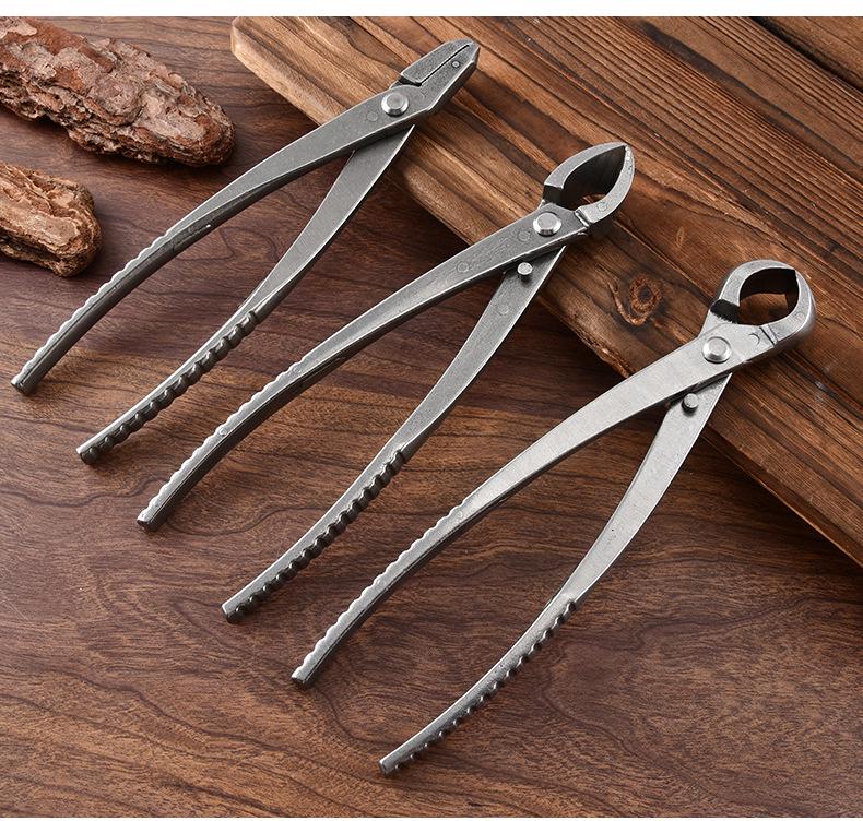 Portable Stainless Steel Gardening Tool Set with Pliers, Diagonal Cutters, Bud Shears, and Oxford Cloth Bag