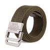 Men's Fashion Canvas Belt with Double Ring Buckle for Teens and Students - Leather-Accented and Adjustable Trousers Belt.