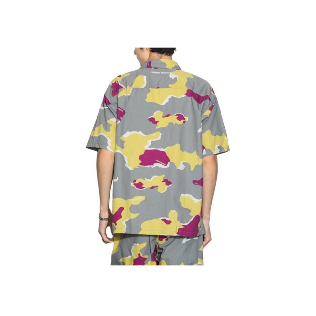 Logo Amerikanisch Lässig Bequem Drop Shoulder Kurzarmhemd Camouflage Muster Herrenhemden LMT001504100290A00565