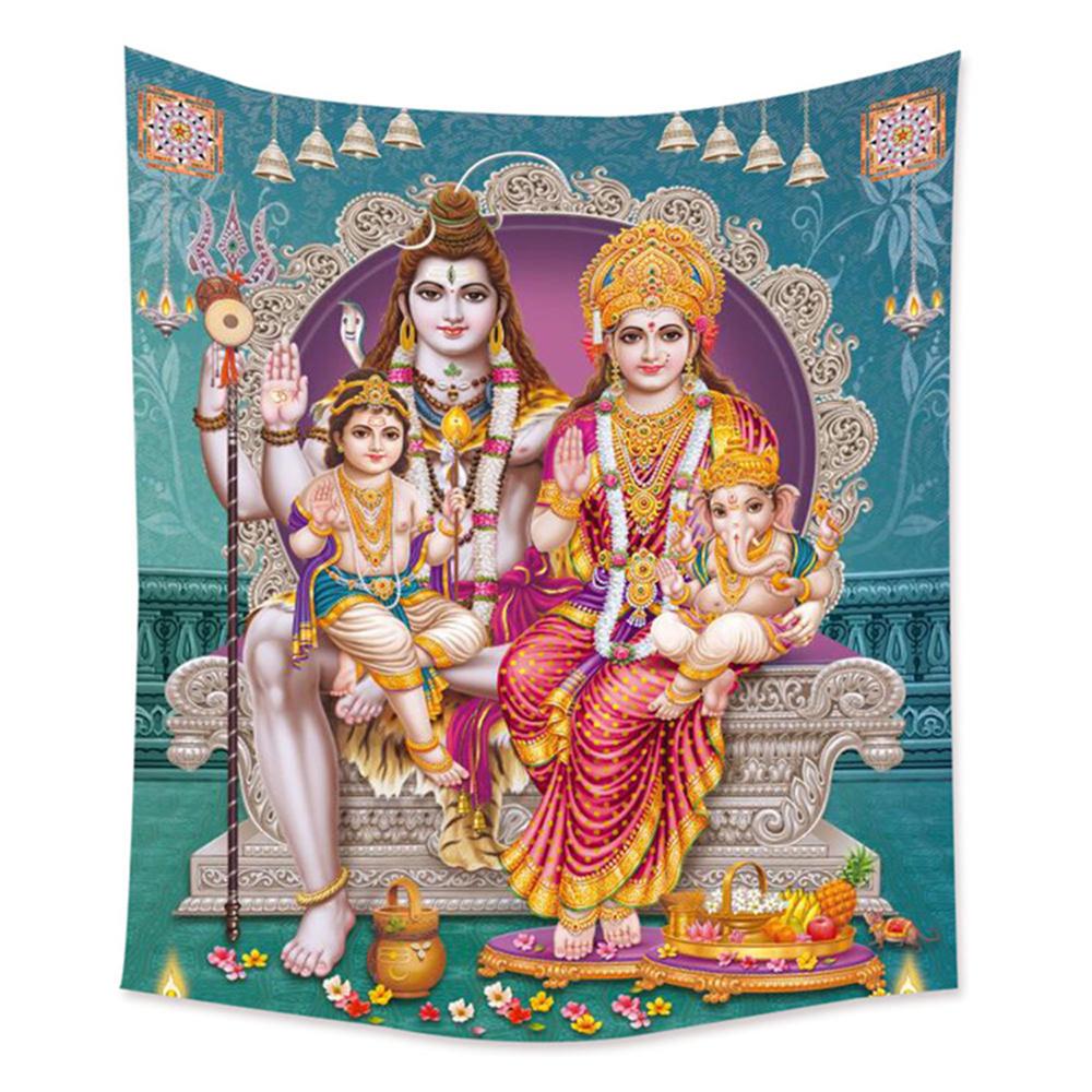 Family Shiva Buddhism Hinduism Hindu Tradition Wall Art Tapestry Room Decoration Items Home Decor Dorm Wall Hanging Backdrop