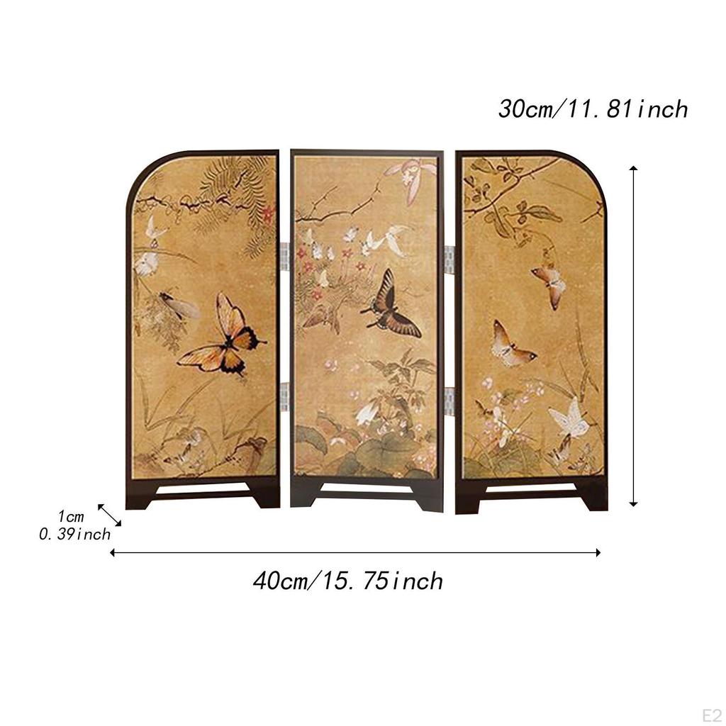 Decorative Screen 3 Panel Artistic Table Decor Partition Divider for Dining Room Fireplace Office