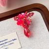 Sparkling Red Beaded Crystal Flower Shoe Clips Elegant Shoe Decor for Sandals Jelly Shoes Banquet Gift Choice