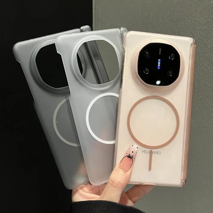 Applicable to Huawei MateX6 ice mist central axis mobile phone case XFold5 fine ring magnetic attraction FindN6 ultra-thin magicV6