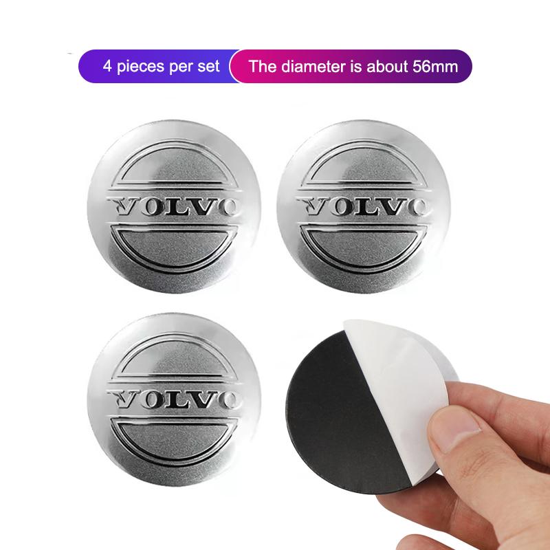 56mm Aluminium Auto Wiel Naafkap Stickers Styling Voor Volvo XC90 V90 V60 XC60 V40 EC40 EX40 S80 S60 S90 C40 XC40 V70 XC70