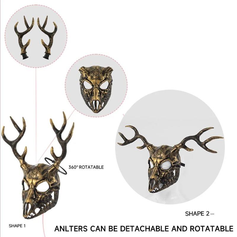 Dämon Wendigo Elch Maske Kopfschmuck Cosplay Gothic Tier Geweih Horn Blutige Knochen Masken Halloween Karnevalsparty Kostüm Requisiten