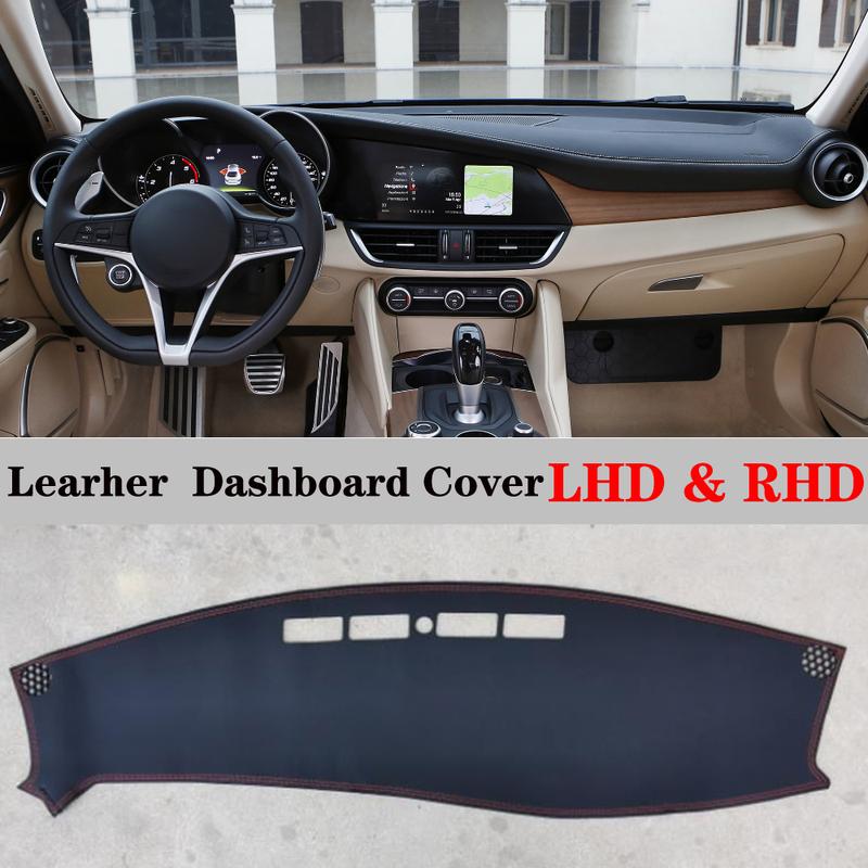 For Alfa Romeo Giulia 952 2017 2018 -  Accessories PU Leather Dashmat Car Styling Dash Mat Dashboard Cover Anti-Dirty Carpet