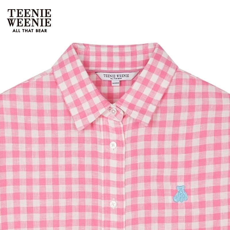 Teenie Weenie Women's Plaid Linen Long-Sleeve Shirt