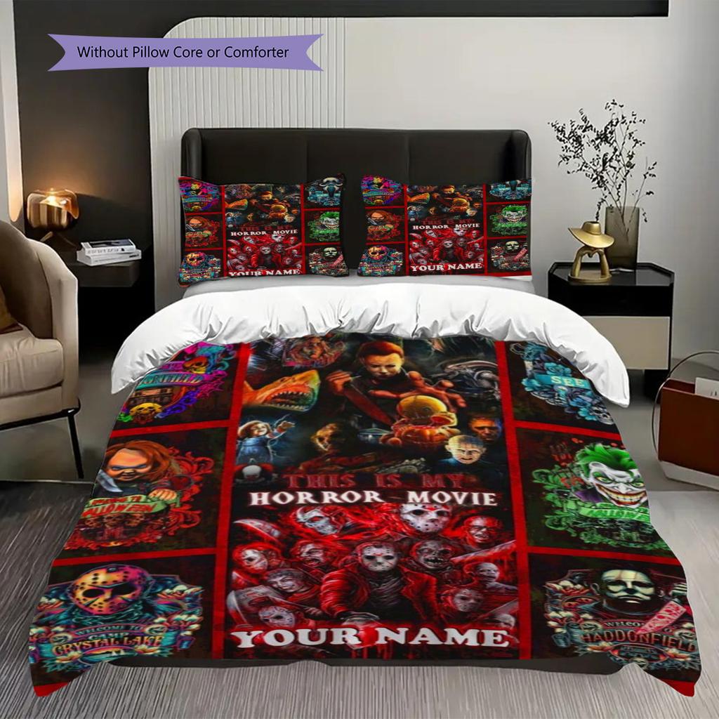 Horror Icons Halloween Mask Collection Bedding 1 Duvet Cover 2 Pillowcase Without Core Christmas Birthday Gift Bedding Set