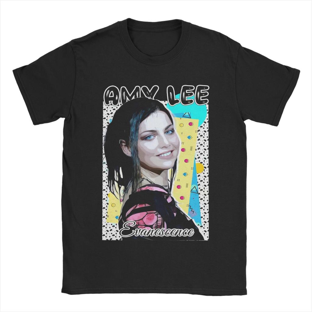 Ästhetische Evanescence Rockband langsames T-Shirt Herren Rundhals Kurzarm Kleidung Baumwolle Sommer Oberteil T-Shirt