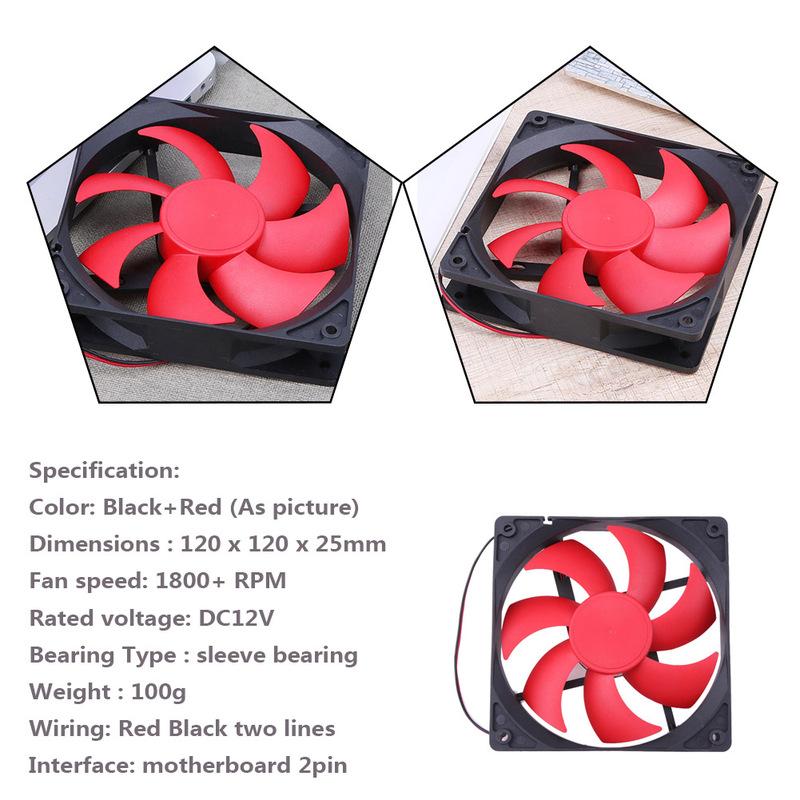 120x120x25mm Cooling Fan DC 12V 12cm 120mm Cooler Fan 2Pin Computer Case Fan Laptop GPU DC Cooling Fan Ball/Sleeve Power Supply