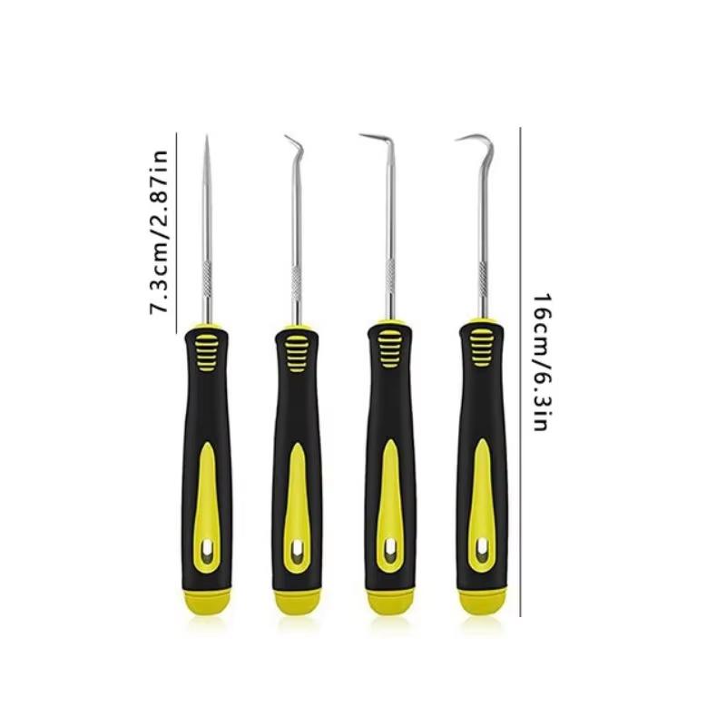 

4Pcs Car Auto Vehicle Oil Seal Screwdrivers Set O-Ring Seal Gasket Puller Remover Pick Hooks Sealing Durable Car Repair Tools