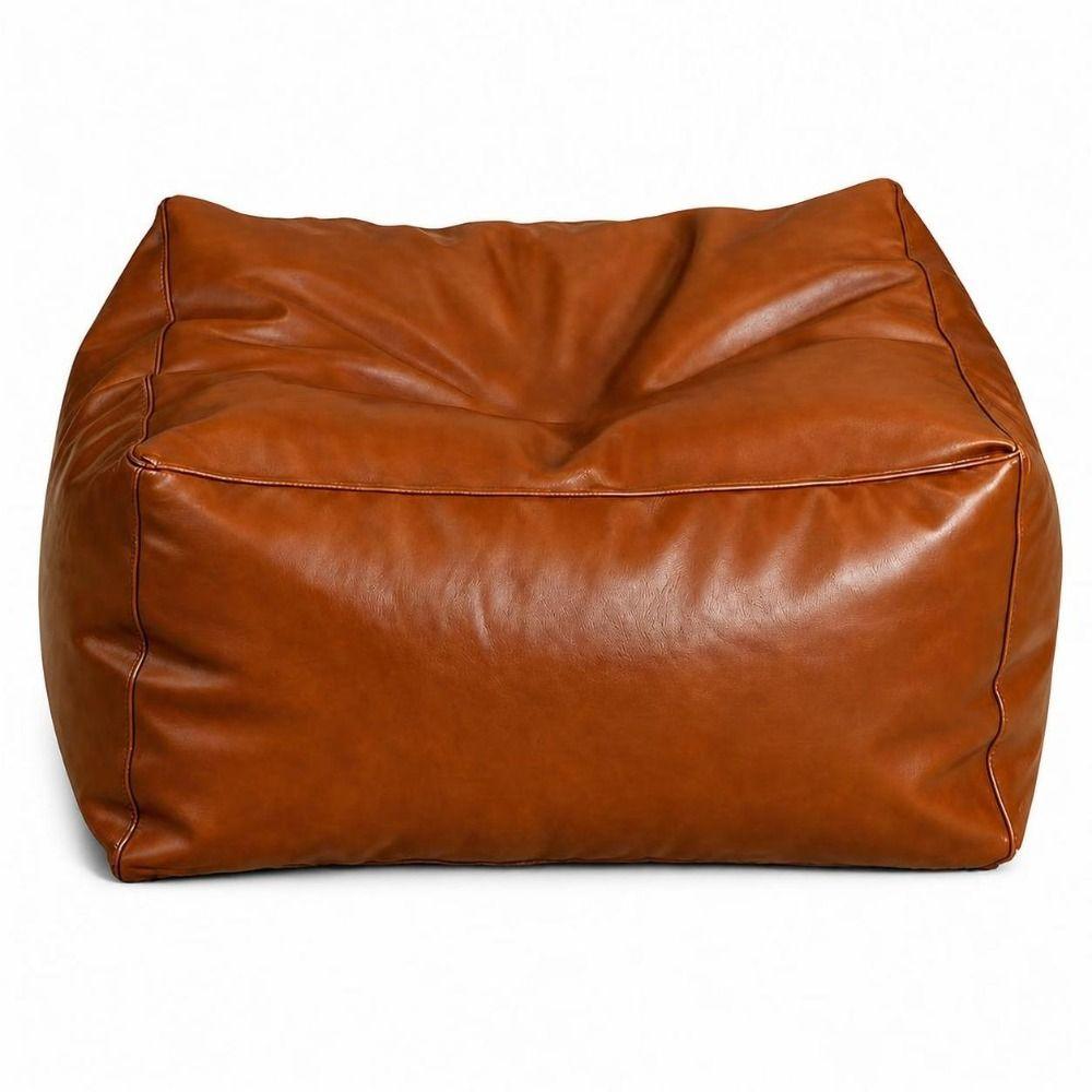 Sgabello contenitore in pelle PU Copertura impermeabile per pouf Ottomana contenitore riempibile Copertura per ripostiglio