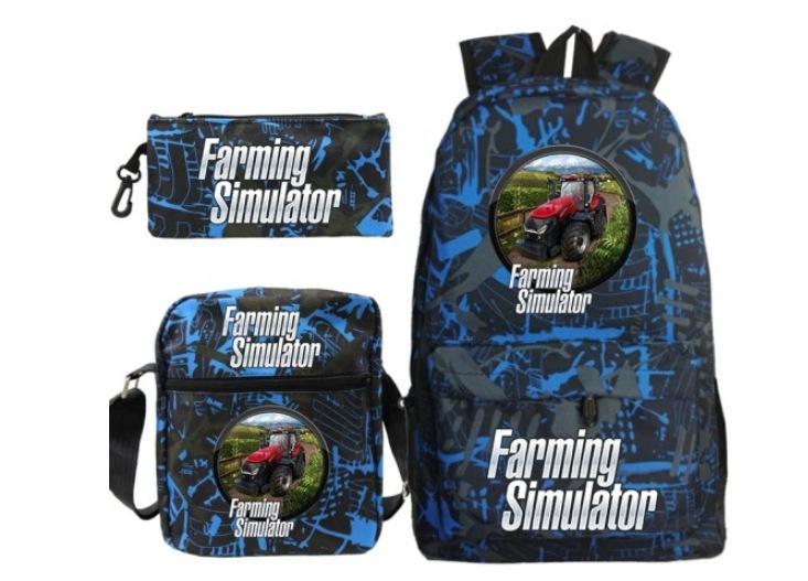 Youth Fashion Backpack Shoulder Bag Pencil Case Children'S Student School Bag 3-Piece Set