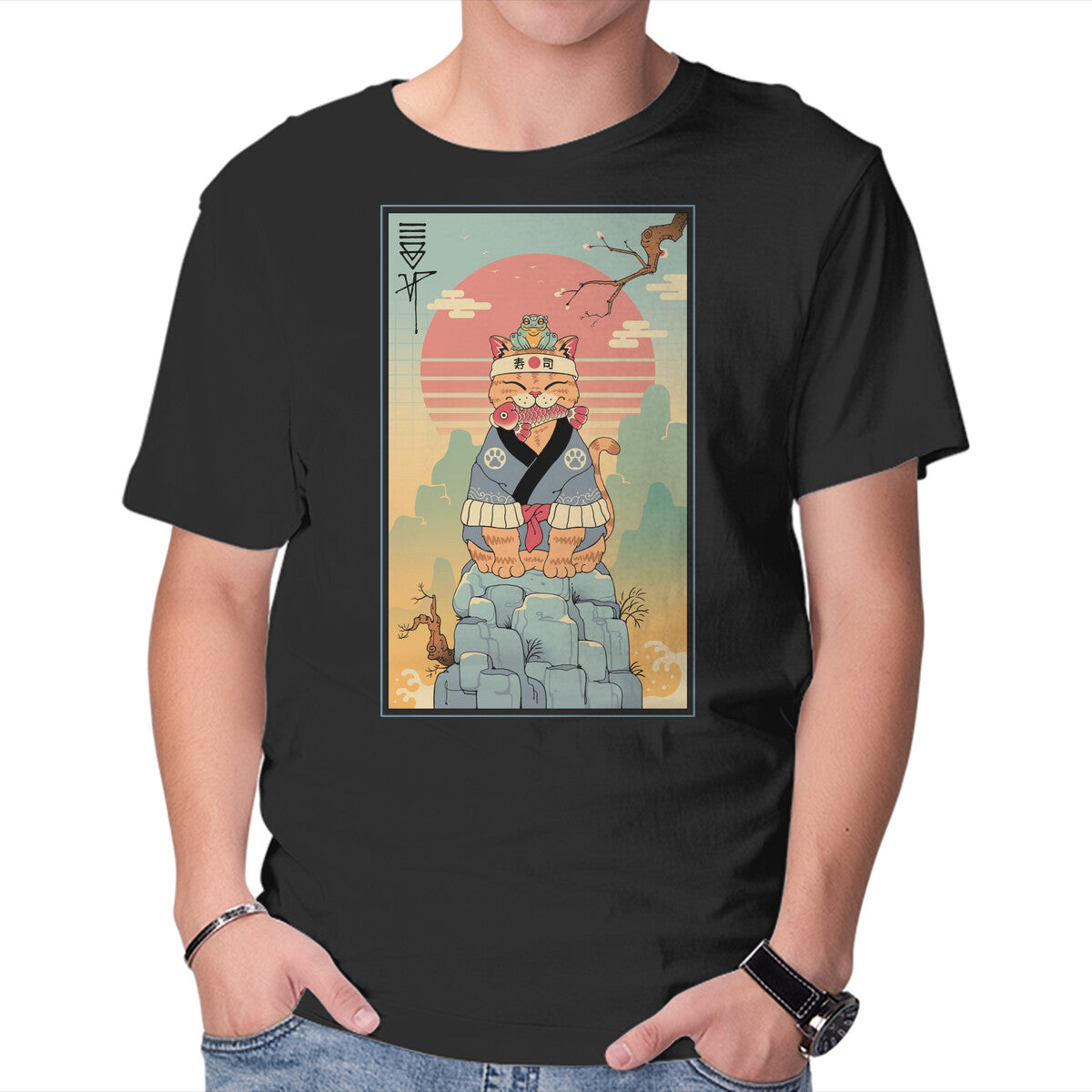 Unisex Crew Neck T-Shirt Meowster Adventure Graphic Short Sleeve Casual Tee XL