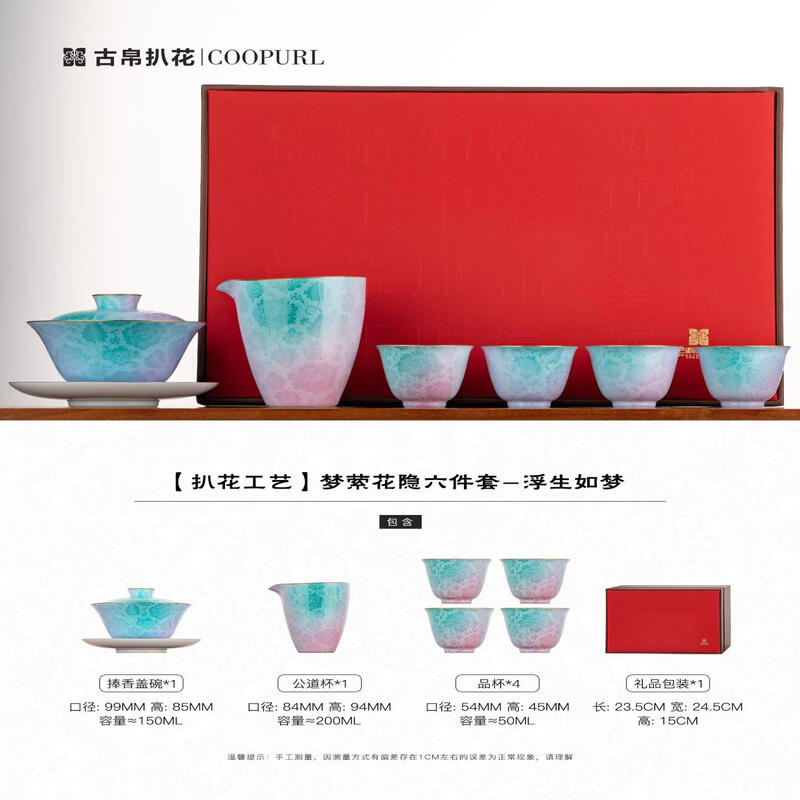 Jingdezhen Ba Hua Floral Ceramic Gaiwan