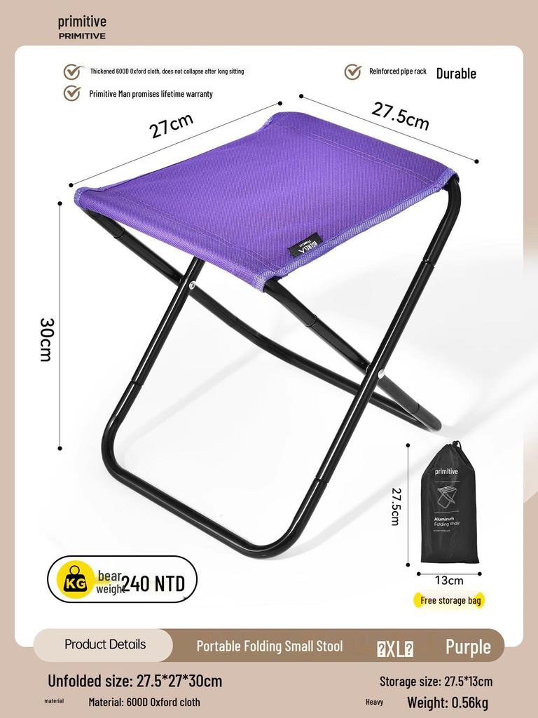 Compact Folding Outdoor Stool for Fishing, Travel, and Queuing