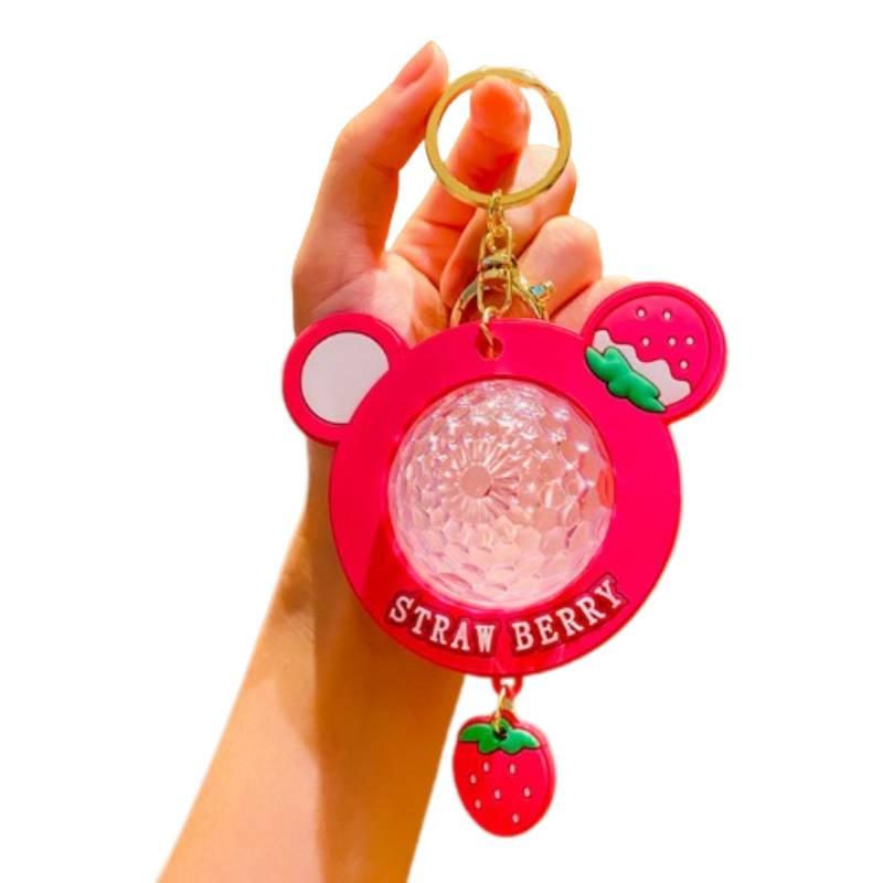 

Colorful Cartoon Atmosphere Light Keychain Car Bag Pendant Couple Gift Keyring Little Bear