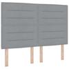Box Spring Bed with Mattress Light Grey 200 x 140 cm Fabric