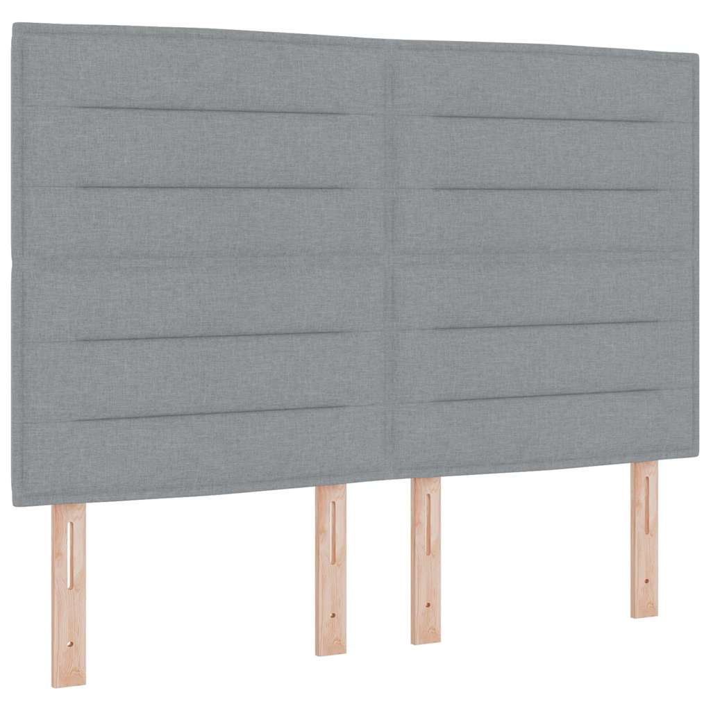 Box Spring Bed with Mattress Light Grey 200 x 140 cm Fabric