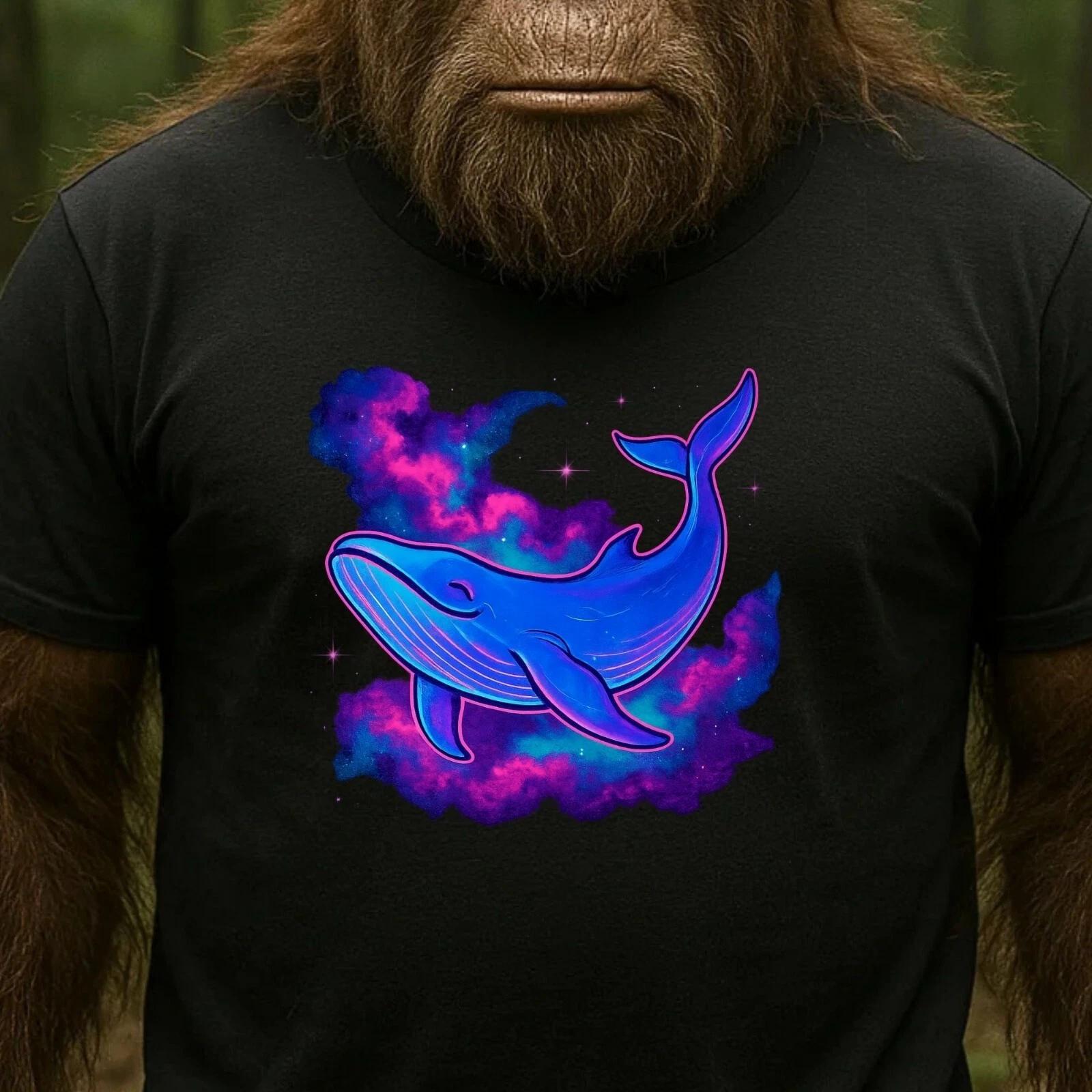 T-Shirt Herren Weltraum Wal Motiv Baumwolle Größe S bis 5XL S
