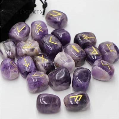 Natural Crystal Rune Set with 25 Irregular Stones