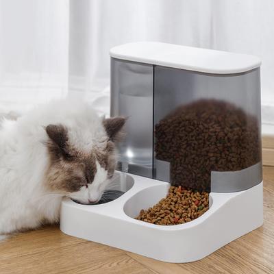 Pet Feeder 2-in-1 Pet Feeding Bowl Dog Cat Automatic Water Dispenser with Removable Stainless Steel Bowls Pet Supplies