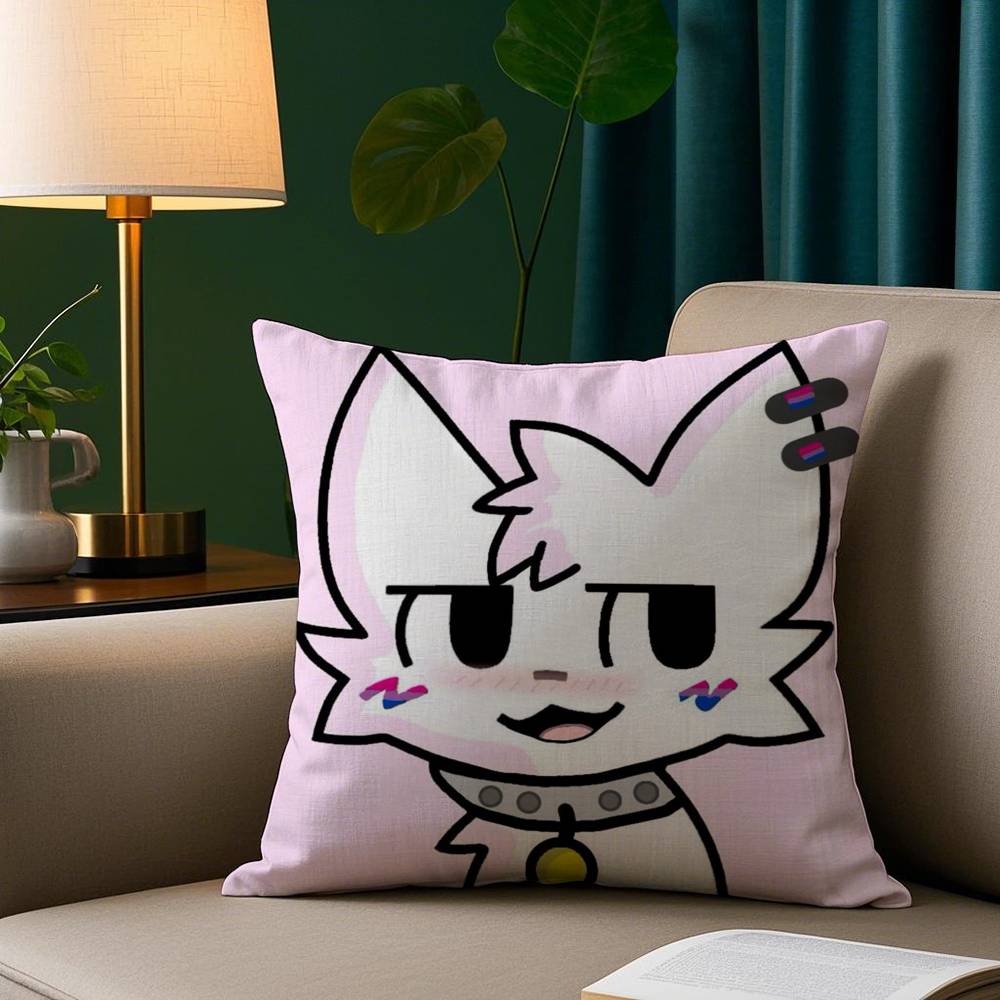 Boykisser S-Alberne Katze Niedlicher Kissenbezug Gemütlicher Plüsch-Kissenbezug Beidseitig bedruckt – Wohngeschenk für Schlafzimmerdeko