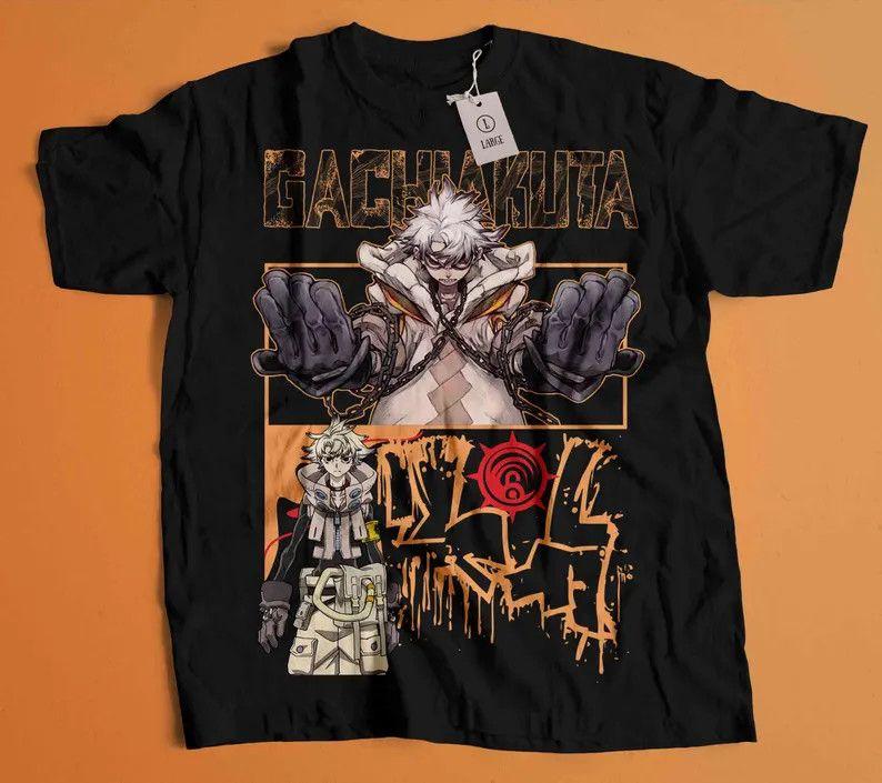 Unisex shirt Cotton Oversize Large Size Anime Gachiakuta T Shirt Size S - 5Xl BLACK Size S - 5XL