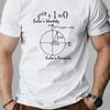 Men Casual Summer Math Graphic T-Shirt Round Neck Short Sleeve Red with Euler's Formula Print Men Clothing