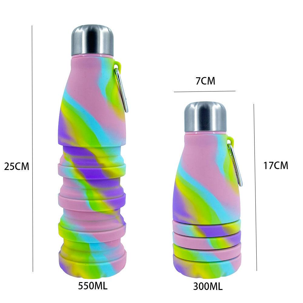 1PC Water Bottle Creative Collapsible Silicone Cola Bottle Large Capacity Outdoor Fitness Portable Bottle