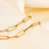 14K Gold Platinierte Einfache Paperclip Rechteckige Gliederkette Armband - Europäischer & Amerikanischer Stil