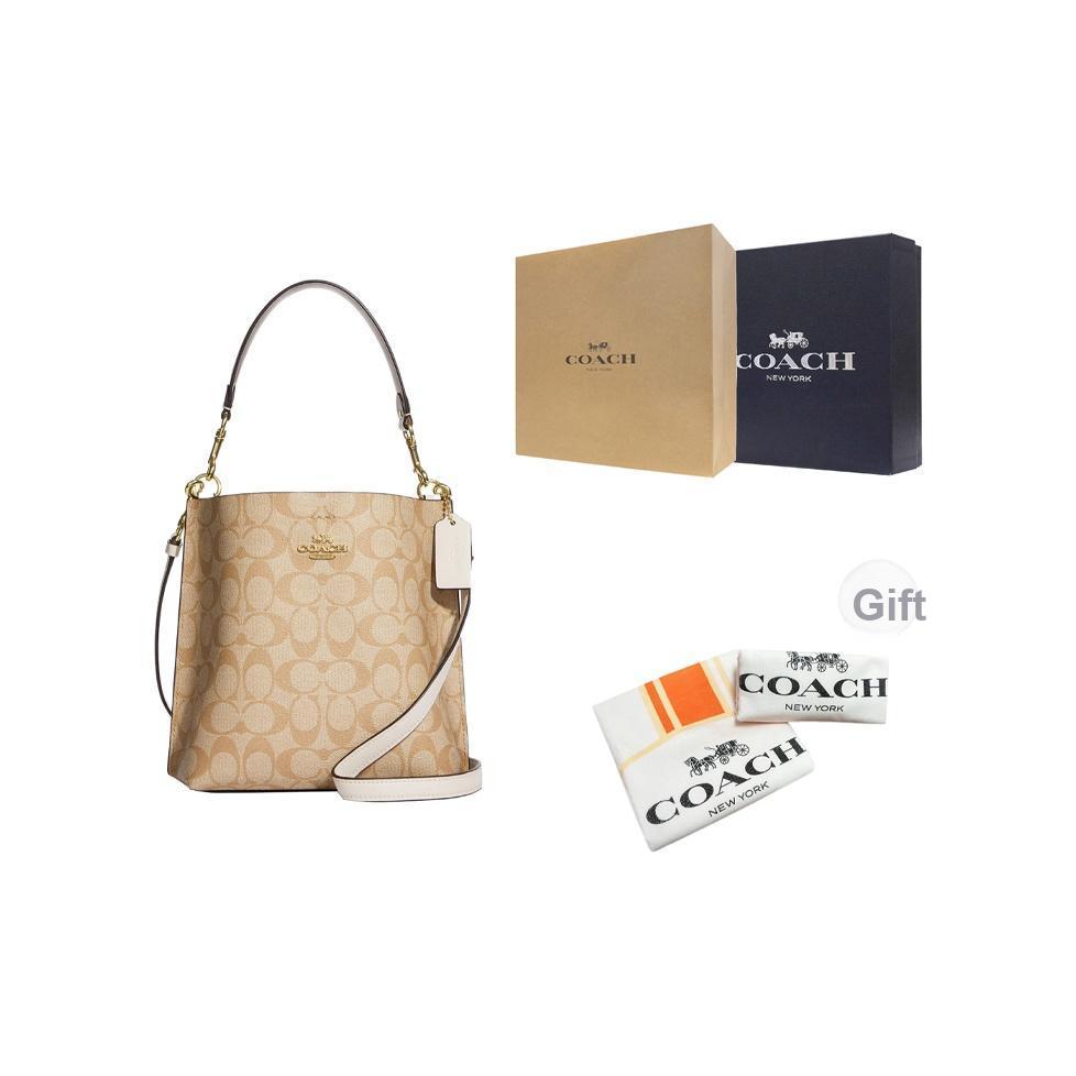Coach Mollie Classic Metal Logo Bucket Bag Women Handbags Khaki CA582-IMDQC