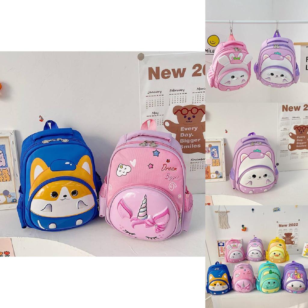 Haonna Kids Backpack Cute Cartoon Shoulder Bag Anti-theft Breathable Lightweight Oxford Fabric